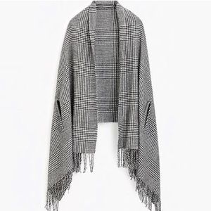 J. Crew Glen Plaid Shawl/Scarf Blanket/Poncho/Cape